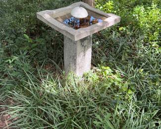 Concrete bird bath