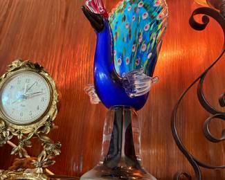 Blown glass peacock