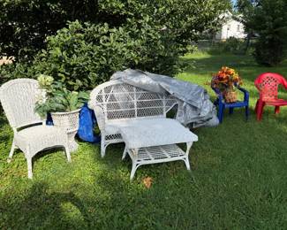White wicker furniture