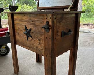 Rustic wood patio cooler