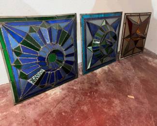 Vintage stained glass, nautical style inserts: skylights, custom lighting
