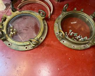 Authentic vintage bronze ship porthole windows