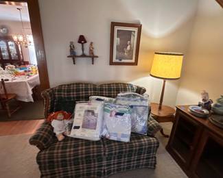 Quilts, loveseat, couch