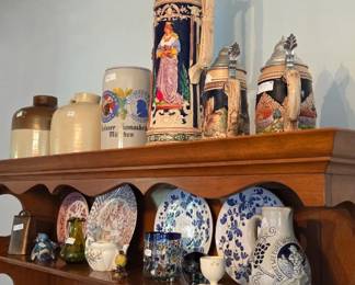 German mugs, ceramic pots and serving pieces