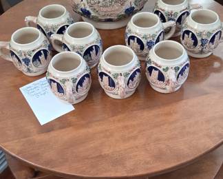 Vintage German stoneware bowl and soup set