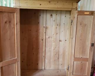A look inside the antique English pine wardrobe