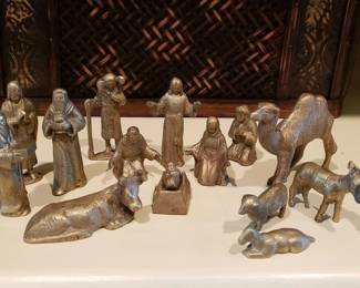 Solid brass nativity set