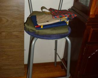 Bar stool, boy scout stuff