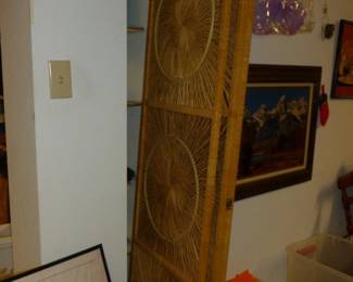 Wicker 3-panel screen