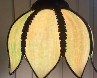 stain glass twin lights Green Tulip
