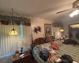 pair vintage swag lamps