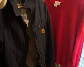 Carhart jacket like new, champion sweats