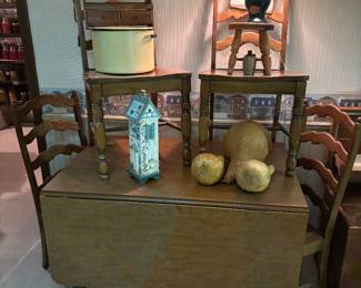Maple drop leaf dining table and chairs