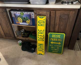 John Deere collectibles, including a new inbox cookie jar