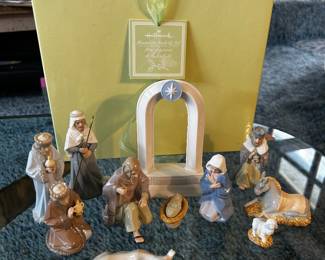 Porcelain Hallmark Nativity Set with Box