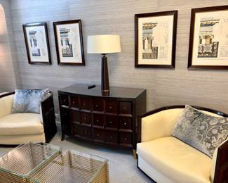 Thomas Pheasant for Baker furniture Chairs and credenza 