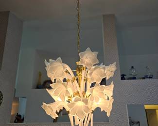 Italian Murano Lily/Tulip Chandelier
