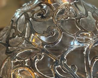“Authentic Gorham Mfg. Co. Art Nouveau Fine Silver (999/1000) Overlay Perfume Bottles, c. 1900.”