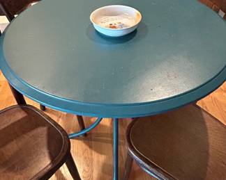 Set of Four Thonet Style Bentwood Cafe Chairs and Round Bistro Table second image