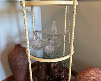 Ornate Twisted Rope Tier Etagere with Scrollwork second image