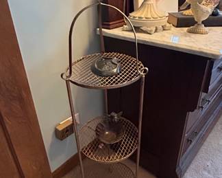 Vintage Wrought Iron Tier Plant Stand Etagere