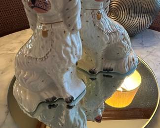 Pair of th Century Staffordshire King Charles Spaniel Figurines