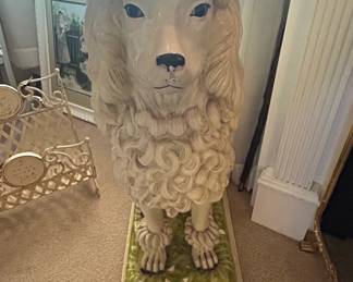 Vintage Poodle Statue Pedestal