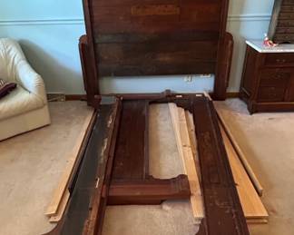 Antique Eastlake Victorian Walnut Bed Frame
