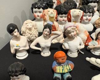 Collection of German Bisque Doll Heads and Figurines second image