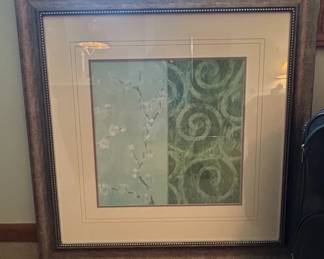 Framed Sakura Swirls Diptych Print