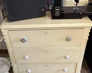 Singer Model K Electric Sewing Machine with Case and Dresser