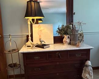 Victorian Eastlake Walnut Dresser with Mirror