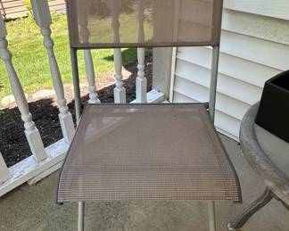 Metal Frame Patio Chair with Mesh Fabric