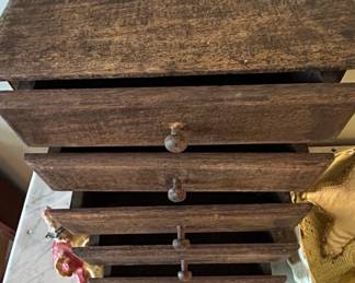 Antique Primitive Wooden Apothecary Chest of Drawers second image