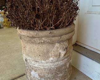Aged Terracotta Planter with Relief Elements second image