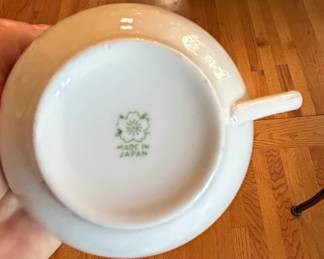 Japanese Porcelain Tea Cups with Floral Motif second image