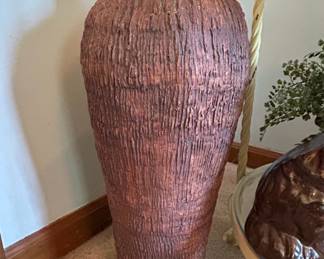 Large Textured Ceramic Vase Brutalist Style