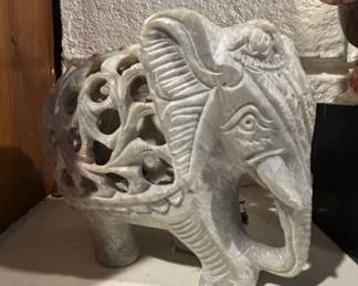 Carved Soapstone Elephant Figurine