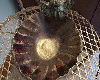 Vintage Solid Brass Cherub Angel Dish