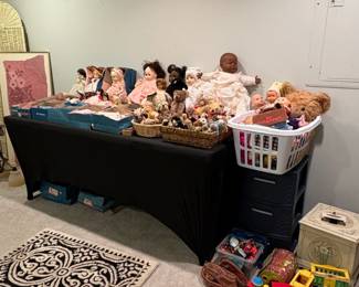 Assorted Vintage Dolls and Stuffed Animals, including Madame Alexander and Ginny Dolls