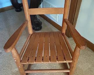 Childs Wooden Rocking Chair with Slat Seat