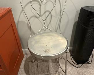 Vintage Ice Cream Parlor Chair with Heart Back