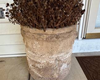 Aged Terracotta Planter with Relief Elements