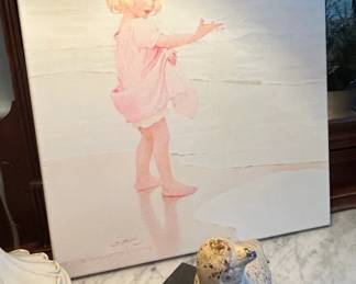 Painting of a Young Girl on a Beach by Jessie Willcox Smith