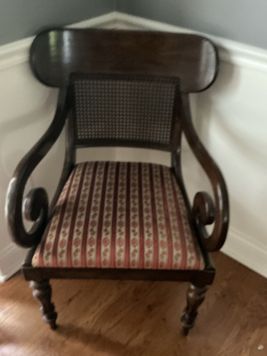 Set of William IV Style Mahogany Cane Bergere Armchairs