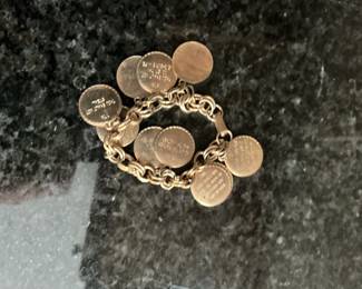Vintage Ten Commandments Charm Bracelet