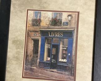 Chiu Tak Hak Framed Prints of Waterfall and Parisian Bookstore