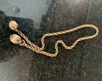 Vintage Grosse Germany Rope Chain Necklace with Fluted Bulb Accents