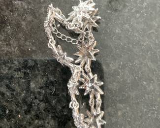 Sterling Silver Starburst Charm Bracelet