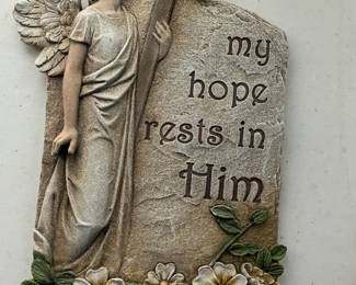 Angel with Cross Memorial Plaque